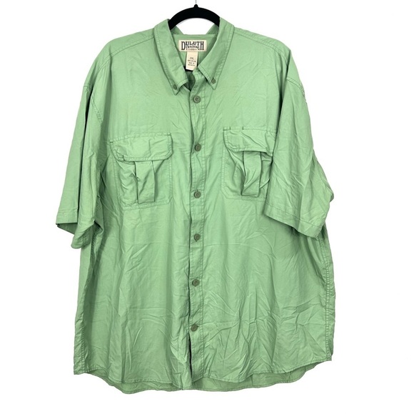 DULUTH TRADING Green button up lightweight breathing button top H1 - Picture 1 of 5